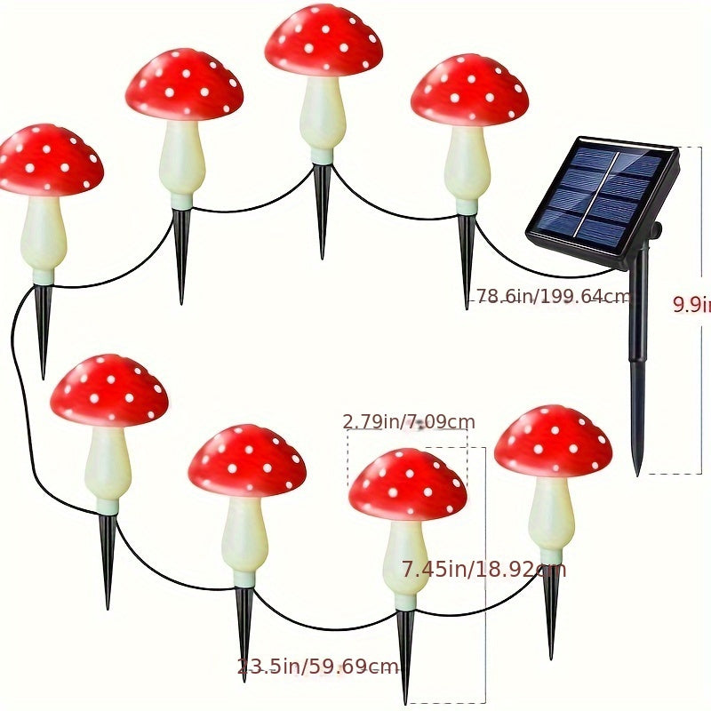 SolarGlow - Solar Mushroom Garden Lamps with 8 Modes, Energy-Saving Decorative Outdoor Lighting