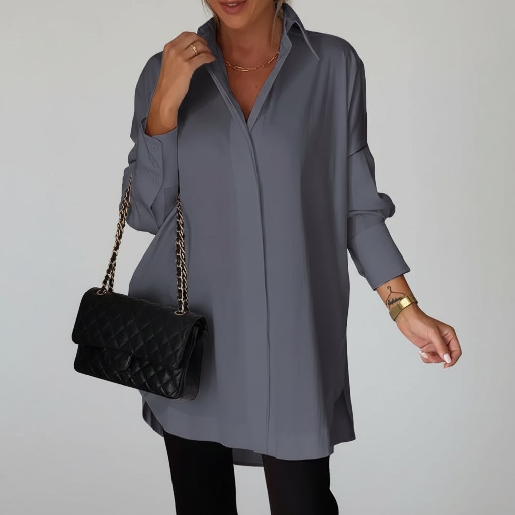 Long Polo Blouse Dames Ademend Stijlvol Elke Dag