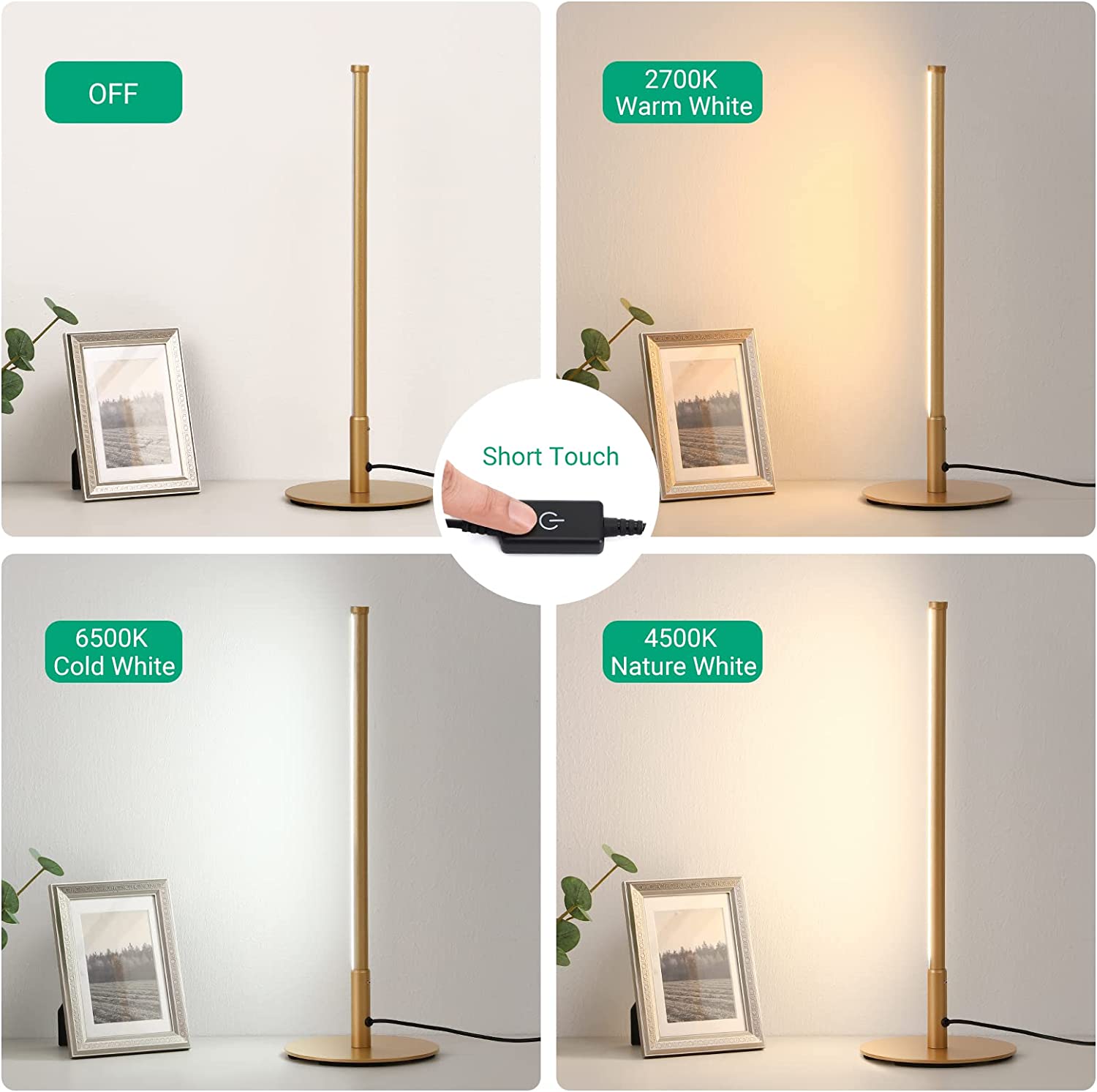 Golden Table Lamp with Minimalist Design