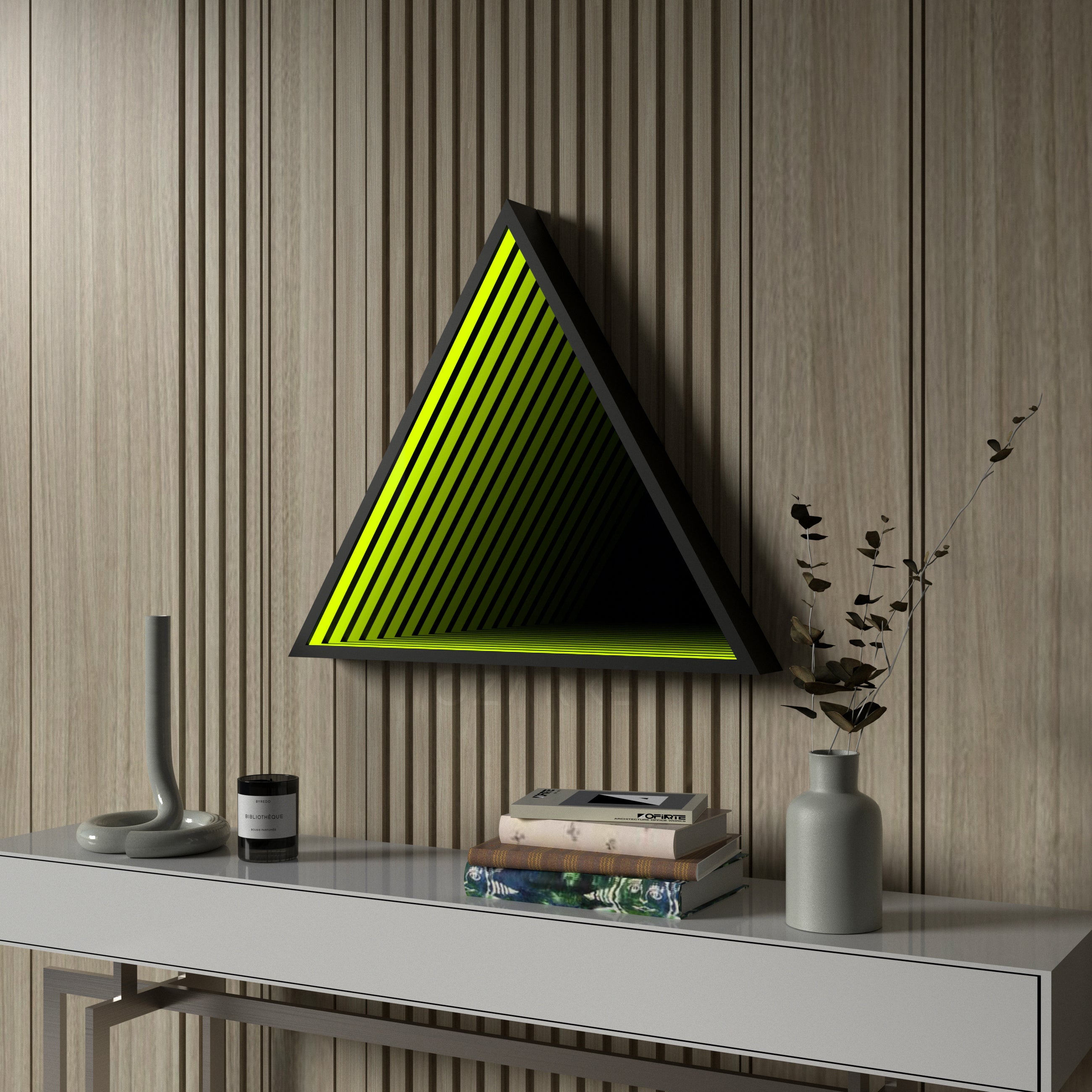 3D Driehoek Infinity Spiegel Wandlamp