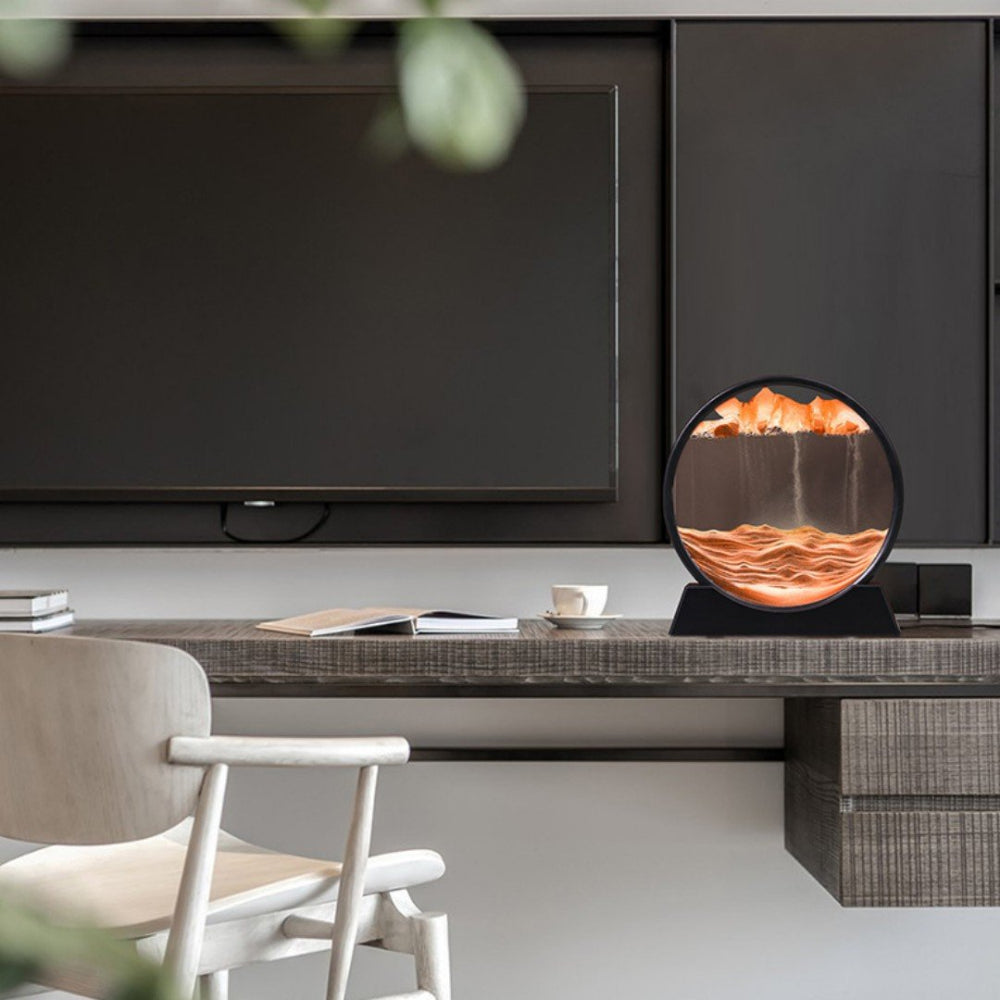 3D Moving Sand Art Glass Decor for Mindfulness and Relaxation 0