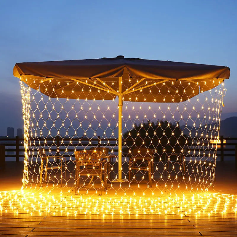 SolarGlow - LED Net Light Strings on Solar Energy – Energy-Efficient Outdoor Lighting for Gardens & Terraces