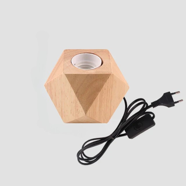 RetroWood - Houten Tafellamp met Lichtbol voor Sfeervolle Verlichting