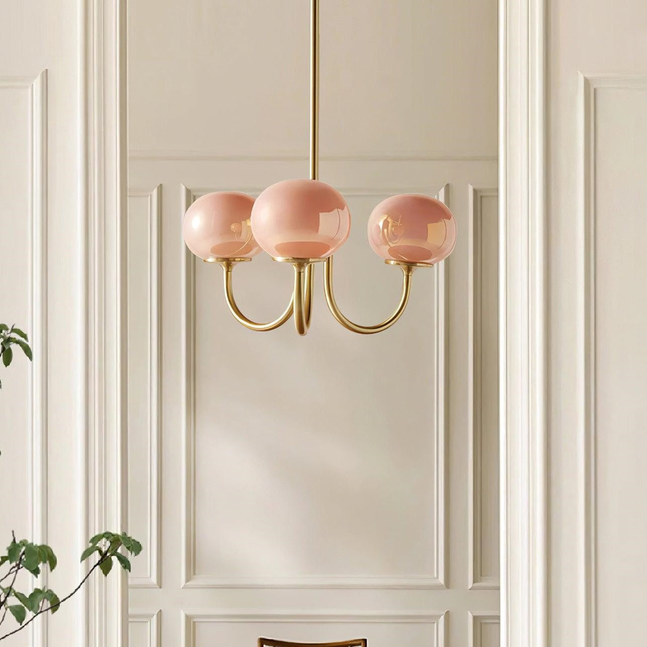 Lampadario in vetro rosa bubble marshmallow