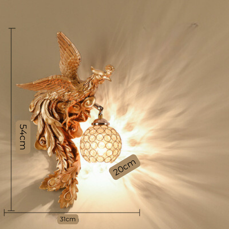 LuxeFlame - Lampada da parete Draken Phoenix | Illuminazione LED mistica