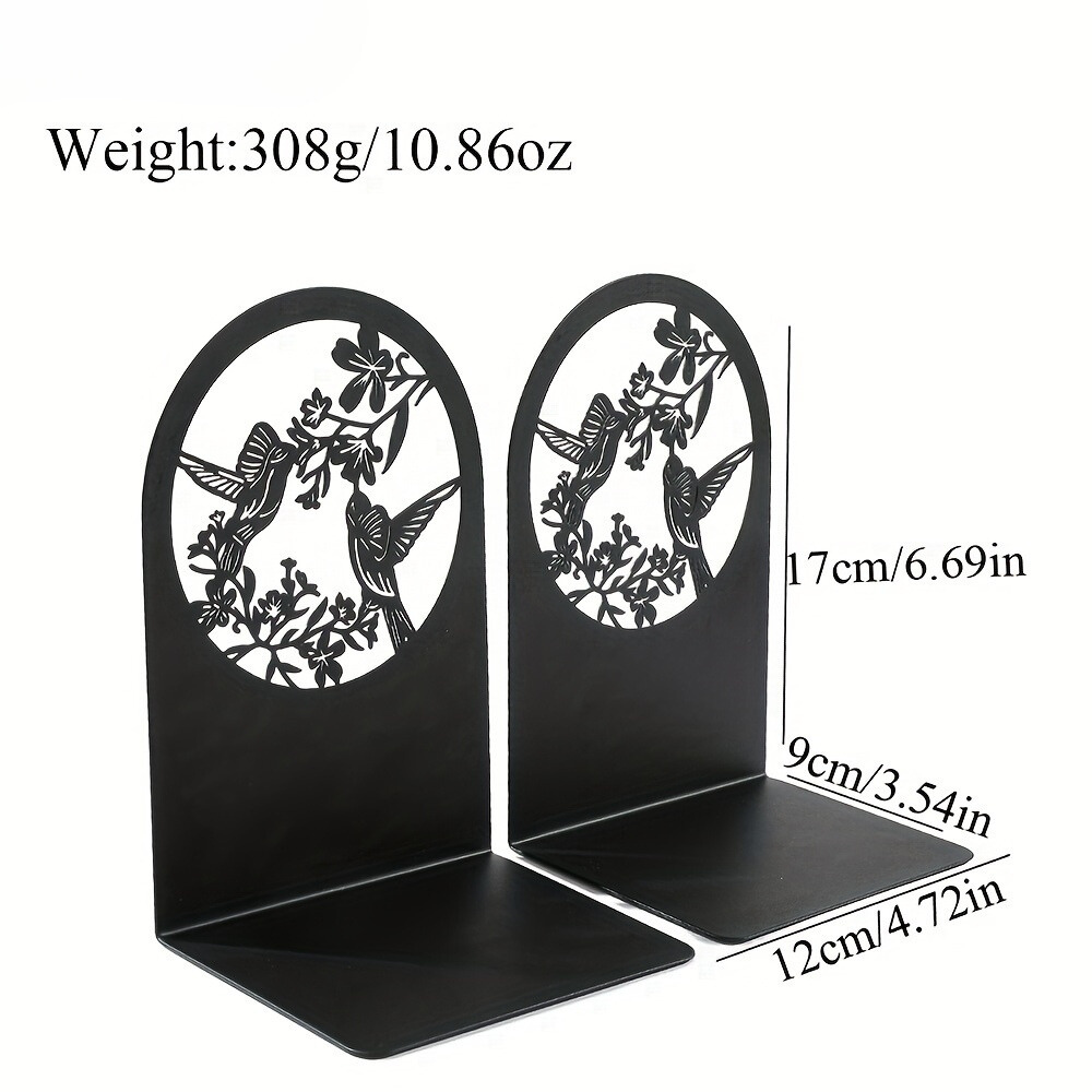 BirdFlora - Supporti per libri in ferro con design di uccelli e fiori