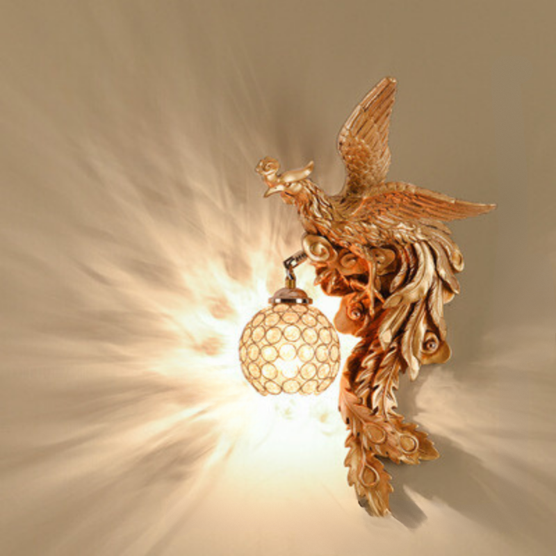 LuxeFlame - Lampada da parete Draken Phoenix | Illuminazione LED mistica