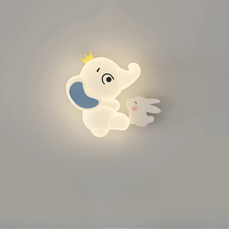 SavanneKids - Lámpara de varita de dibujos animados con motivo de animales para habitación infantil