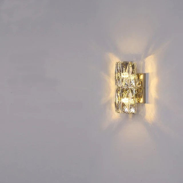 CrystalLuxe - Lámpara de pared real para dormitorio