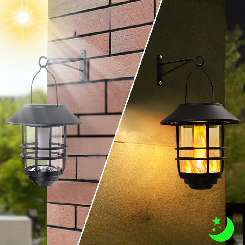FlameLume - Solar LED Wand Lamp with Flame Effect for Garden and Terrace