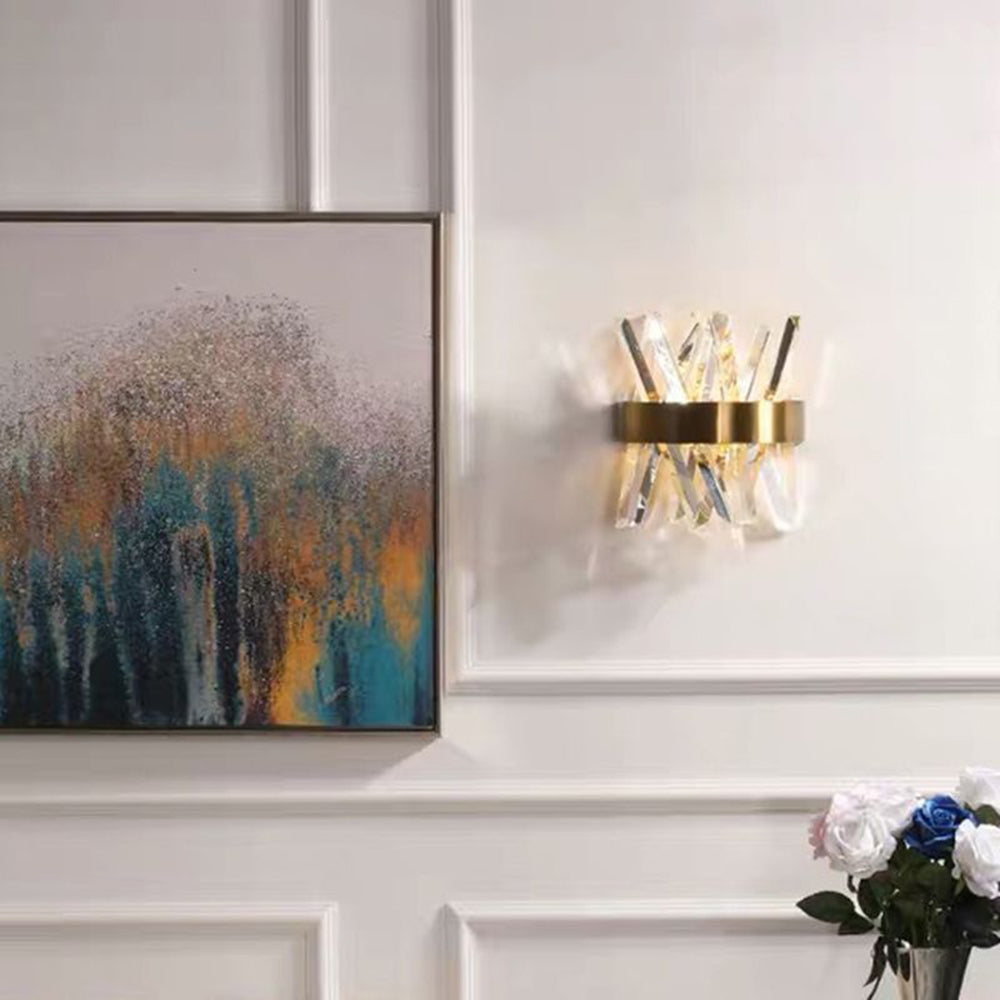 Lámpara de pared LED moderna Marilyn interior oro dormitorio/salón metal cristal