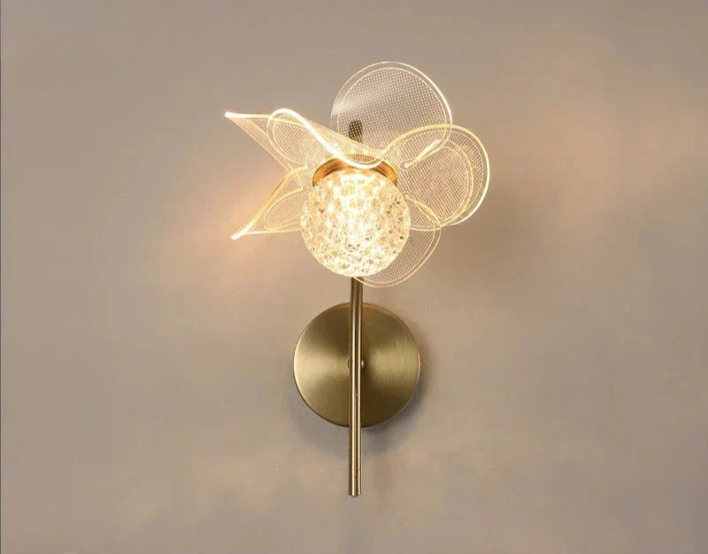 BloomGlow - Moderne Bloem Wandlamp met LED Verlichting