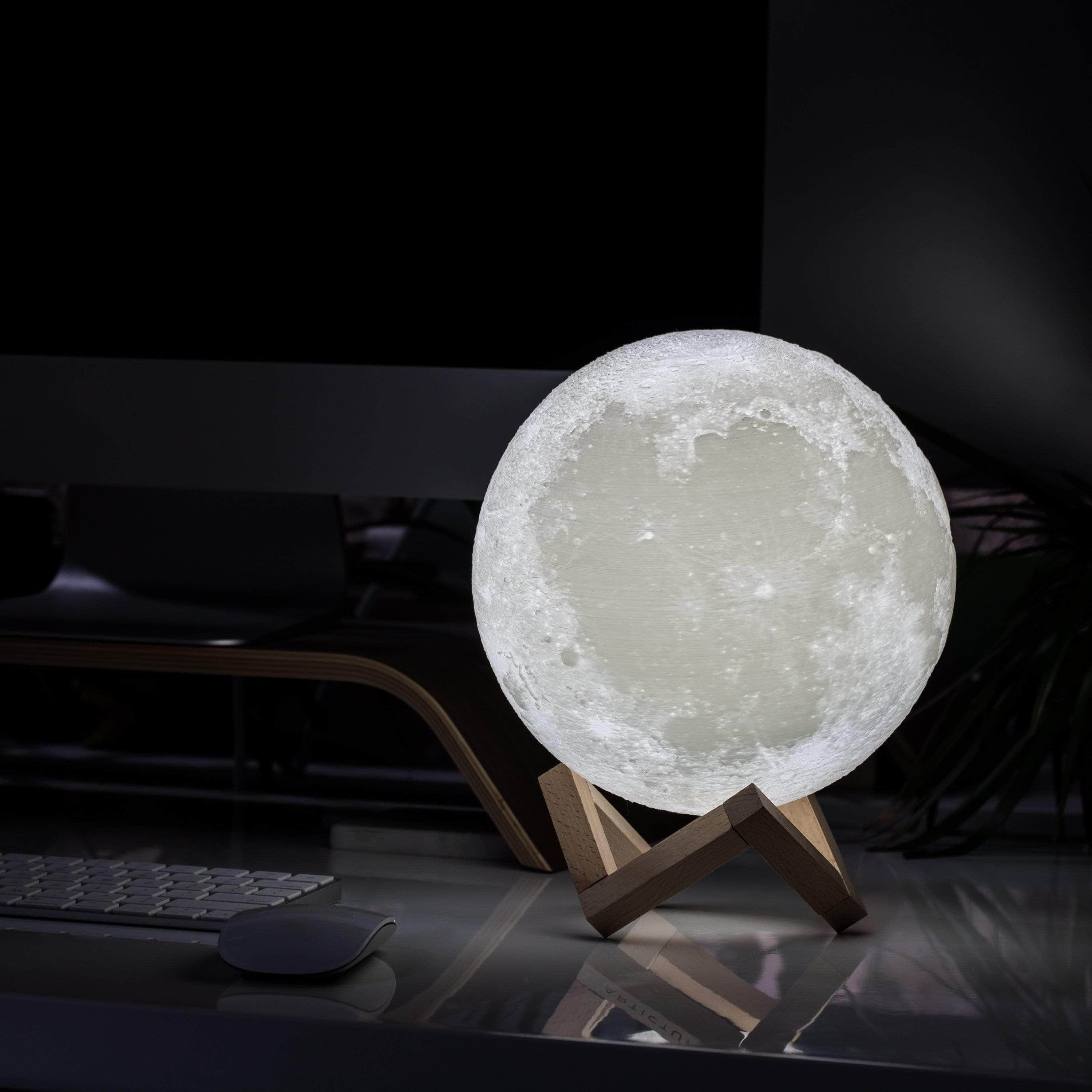 LunarGlow - Lámpara de luna inalámbrica con detalle 3D