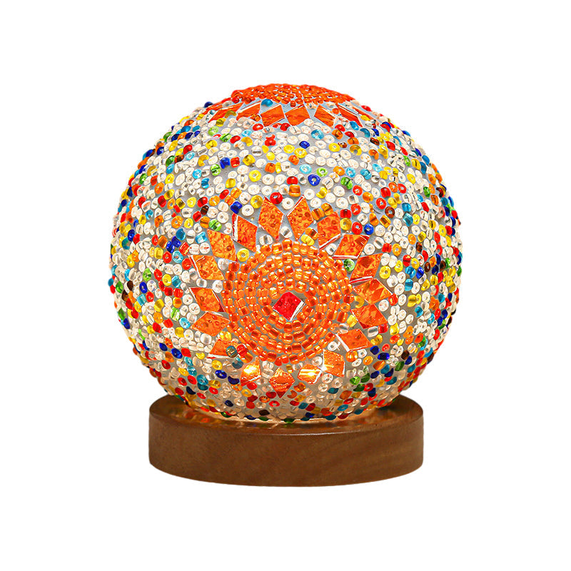 Luminara - Lámpara de mesa barroca de vidrio con mosaico LED esférica regulable 3.9"