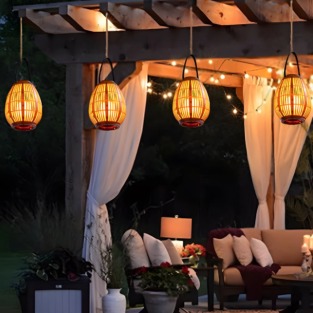 Paquete de 1 Candelabro Portátil Impermeable Linternas Solares para Exterior