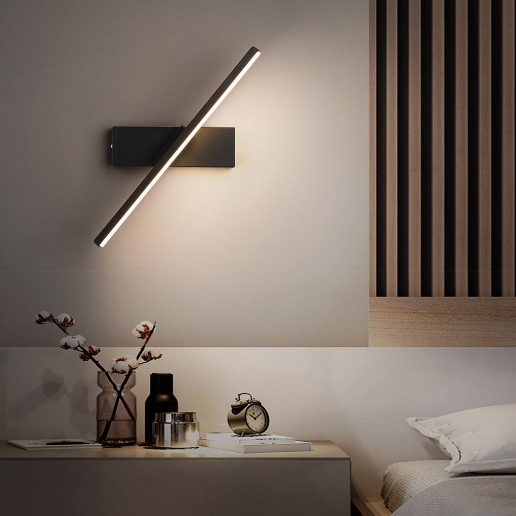 Lámpara de pared moderna con tira LED giratoria, aplique de pared iluminación