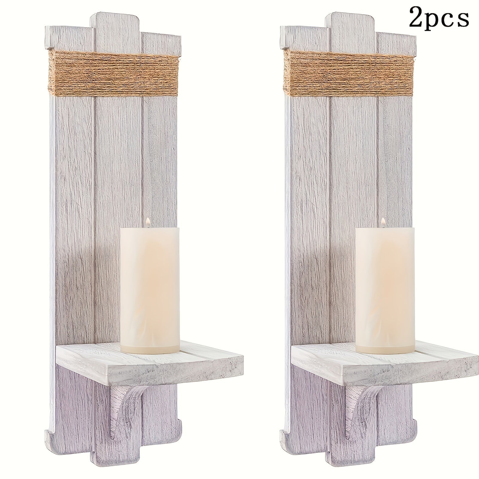 Rustieke Houten Kandelaar - Muurdecoratie