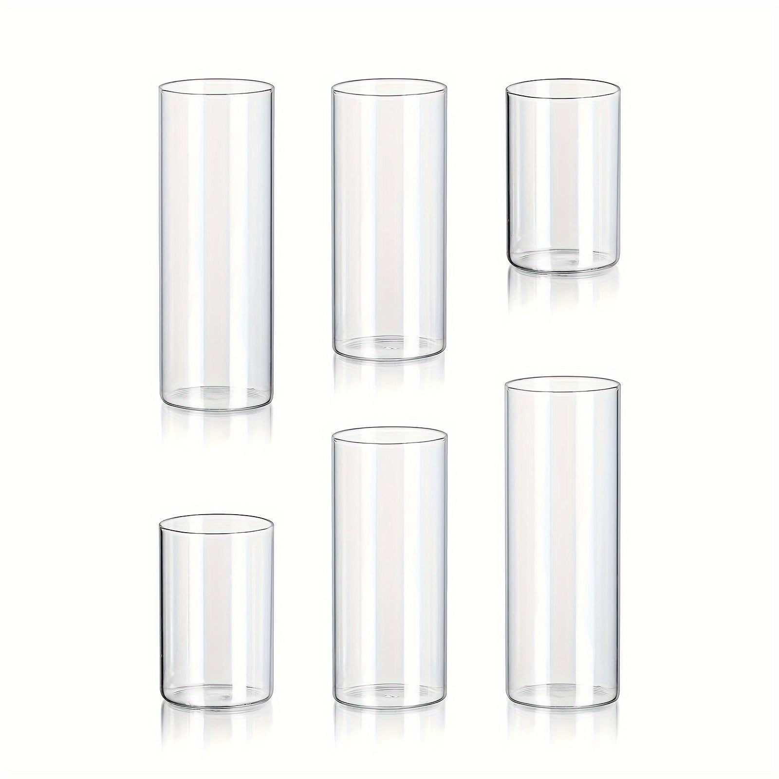 Set van 6 glazen kandelaar - Romantische hurricane houders met gelakte afwerking, perfect voor kerst, Halloween, Pasen en meer