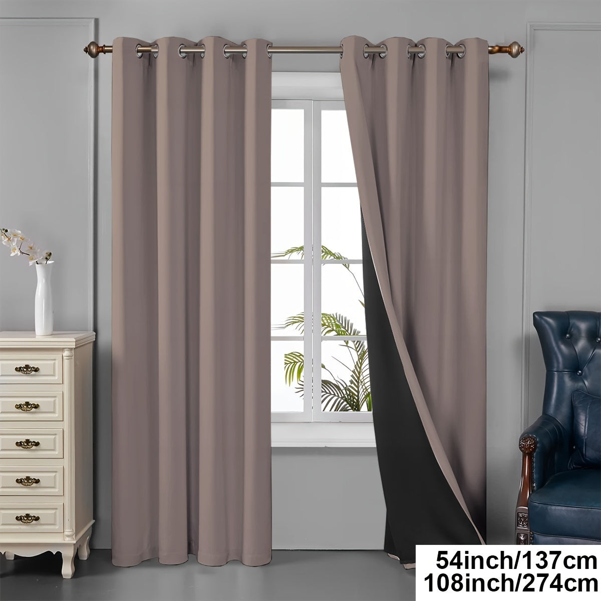 Tende oscuranti - 2 pezzi tende oscuranti con occhielli, protezione UV e isolamento termico