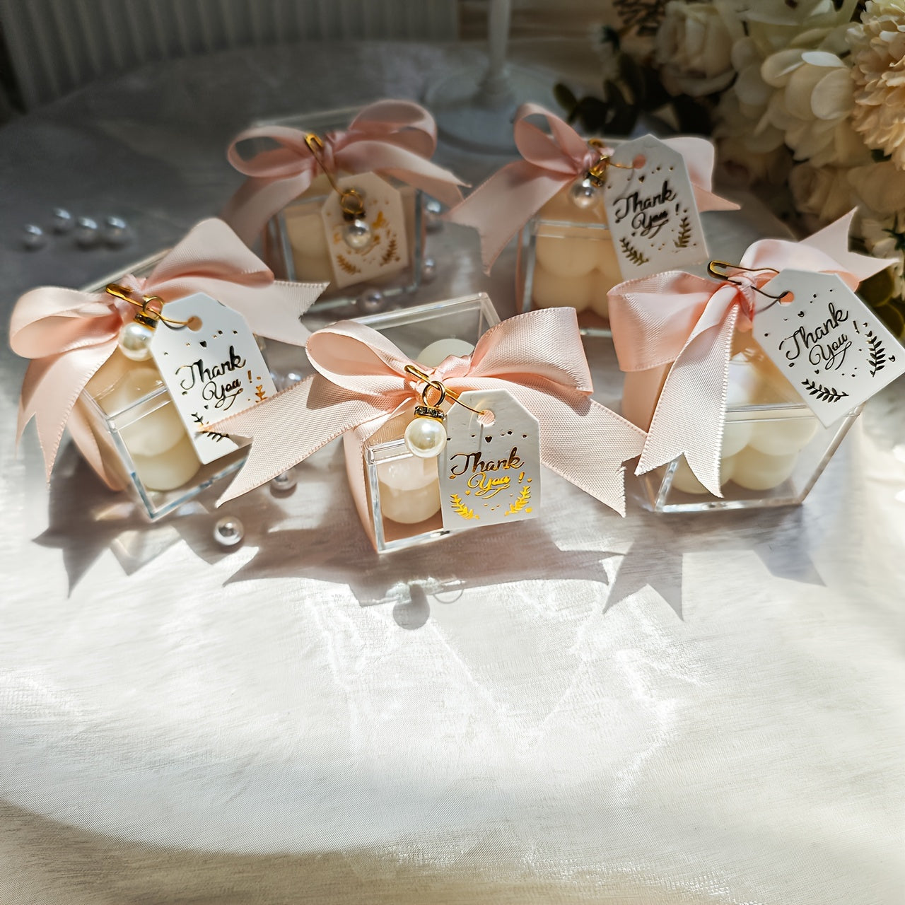 Candele Profumate Fresia (10/20 pezzi) - Perfette per Matrimoni, Baby Shower e Decorazioni per la Casa