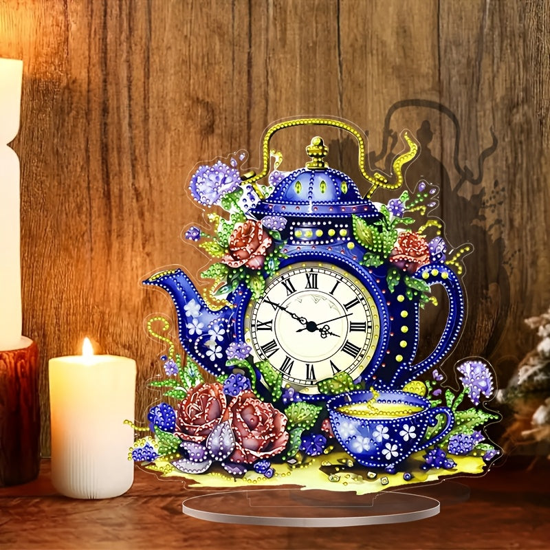 DecoClock - Elegant Acrylic Theepot Klok