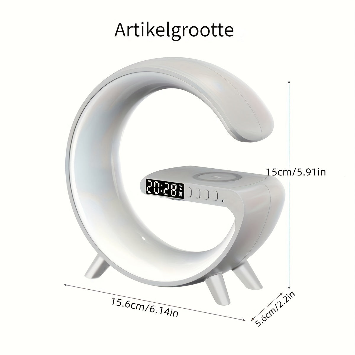 SlimLamp - Draadloos Opladen Tafellamp met Wekker en Slaaphulp