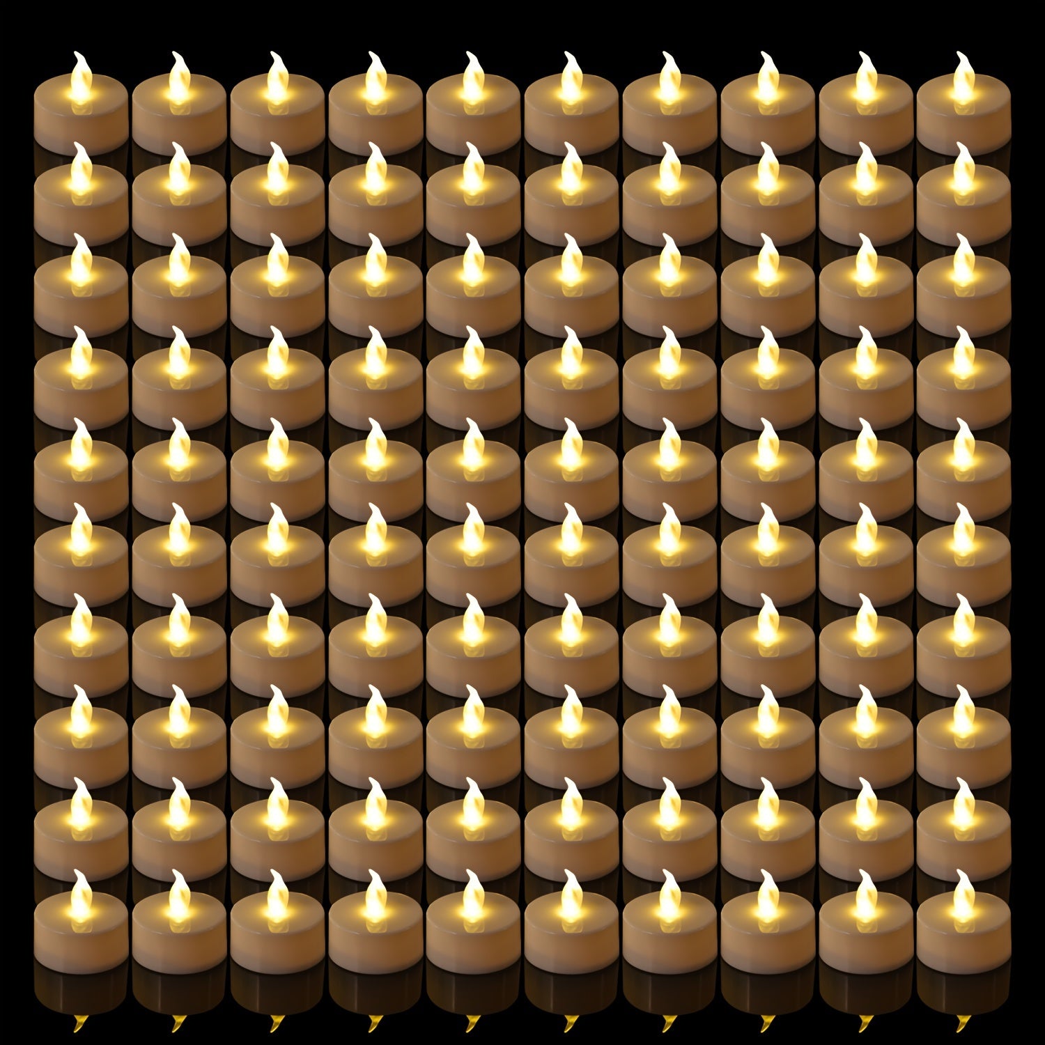 Candele LED per tè - Alimentate a batteria, Giallo caldo, Candele senza fiamma, Luce tremolante per oltre 150 ore (5, 12, 24, 50 pezzi)