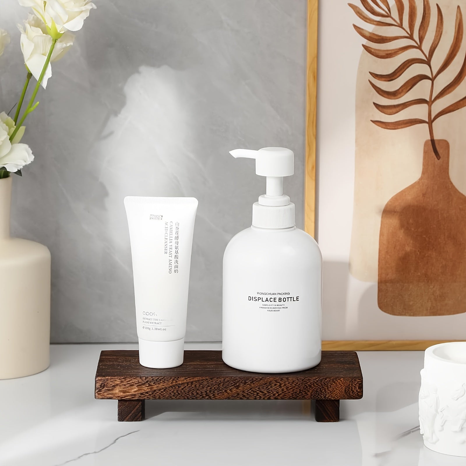 Tabuleiro de Madeira - Gaveta Rústica de Madeira para Casa de Banho & Decoração de Quinta