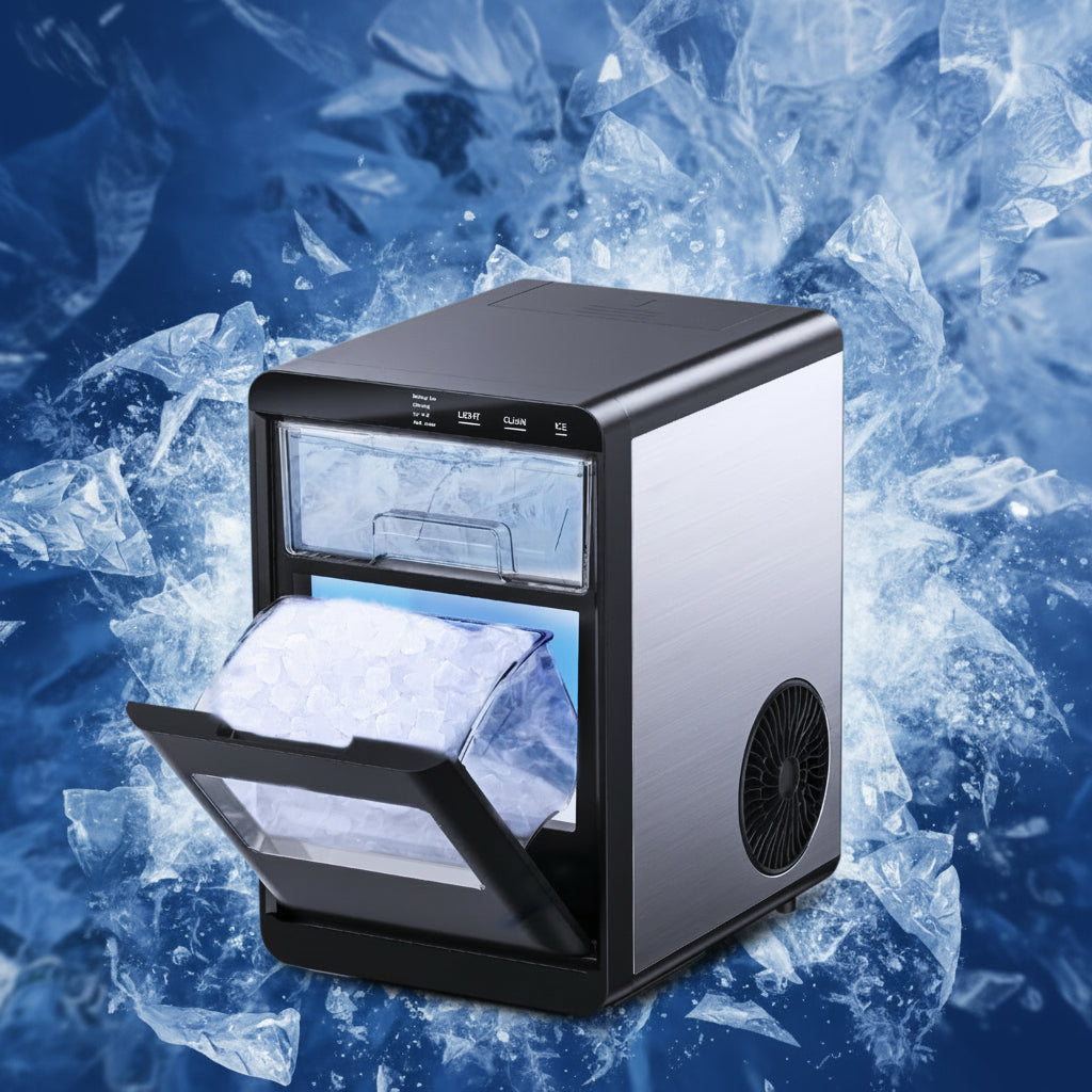 Ice Cube Machine Compact Stainless Steel Rapid Cooling Automatic Square