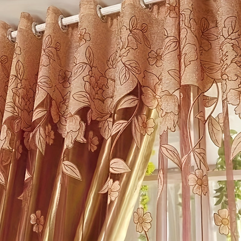 Tenda oscurante in stile europeo - Jacquard a doppio strato per camera da letto e soggiorno