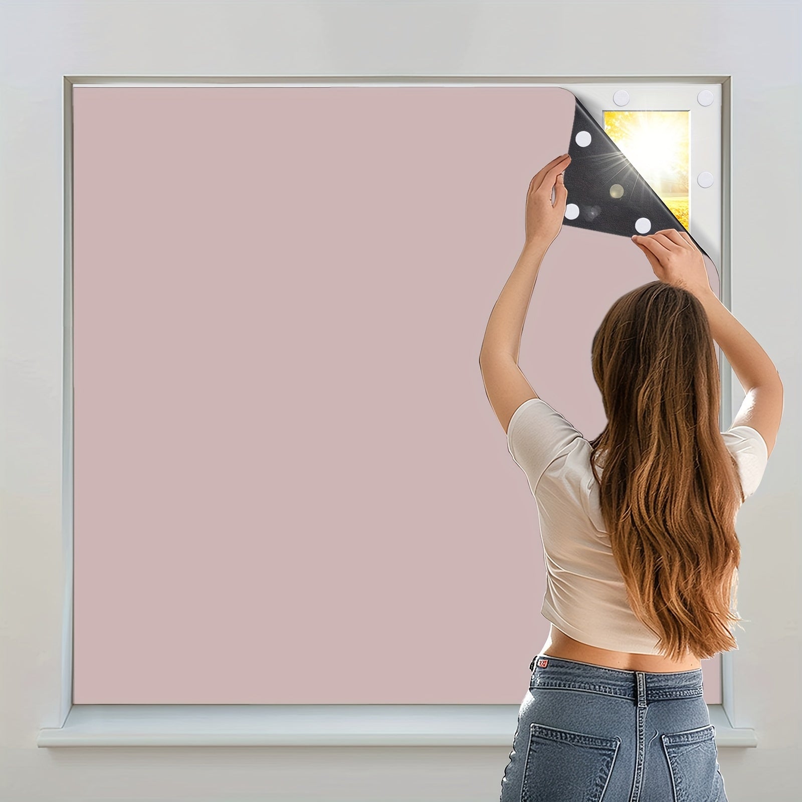 1 Pieza Cortinas Opacas - Persianas Opacas Portátiles, Cubierta de Ventanas para Dormitorio y Sala de Estar