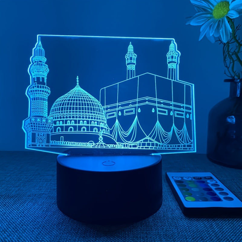 DecoLicht - Lámpara nocturna 3D con control remoto y 16 colores