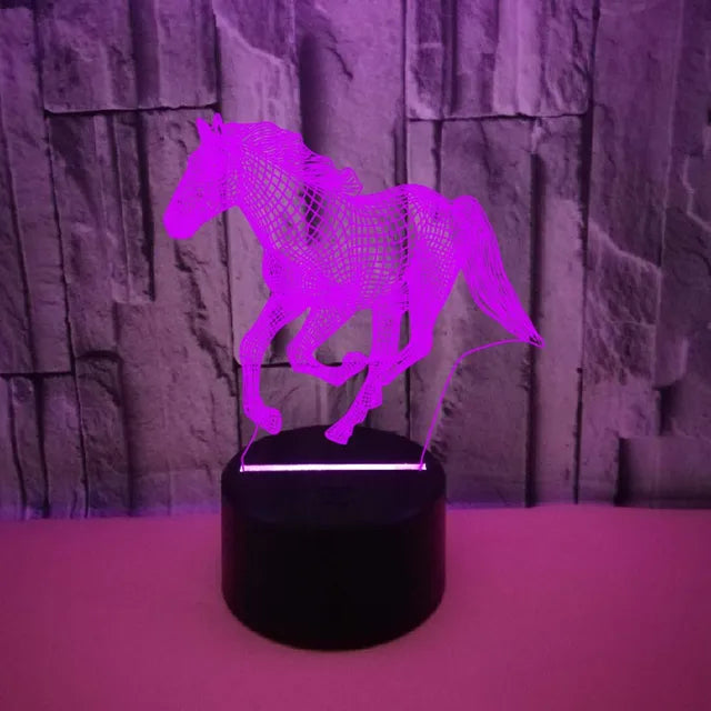 3D LED Horse Lamp – Kleurrijk Nachtlampje voor Kinderen & Paardenliefhebbers