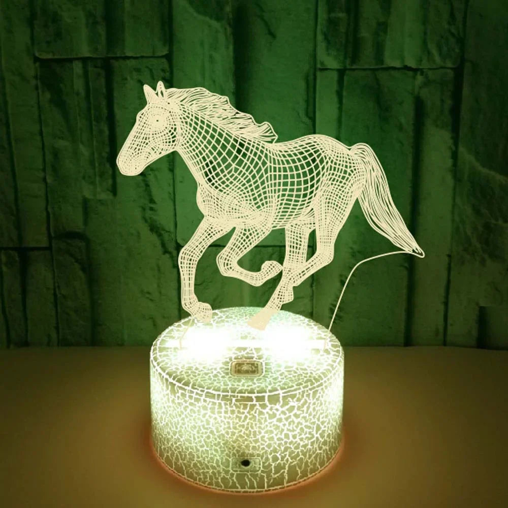 3D LED Horse Lamp – Kleurrijk Nachtlampje voor Kinderen & Paardenliefhebbers