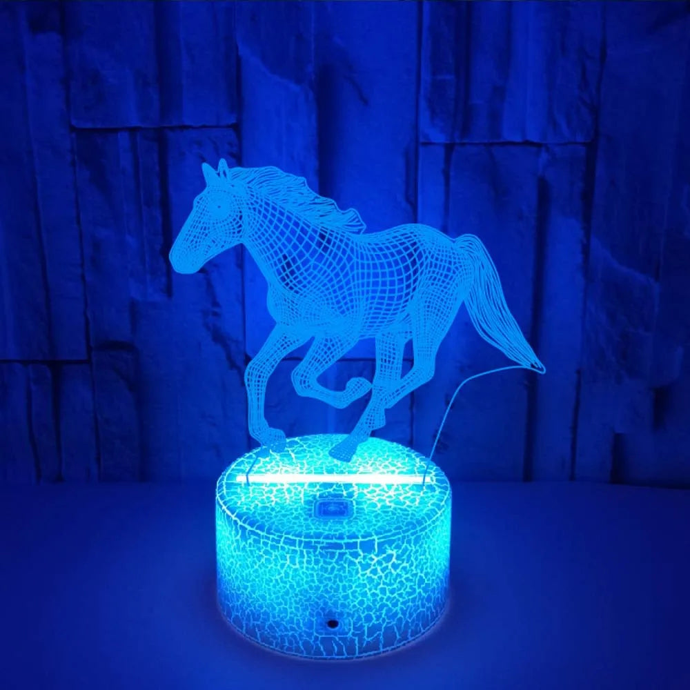 3D LED Horse Lamp – Kleurrijk Nachtlampje voor Kinderen & Paardenliefhebbers