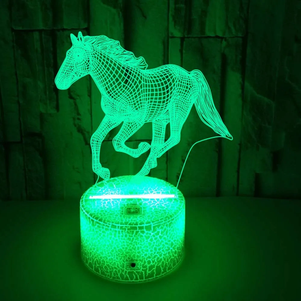3D LED Horse Lamp – Kleurrijk Nachtlampje voor Kinderen & Paardenliefhebbers