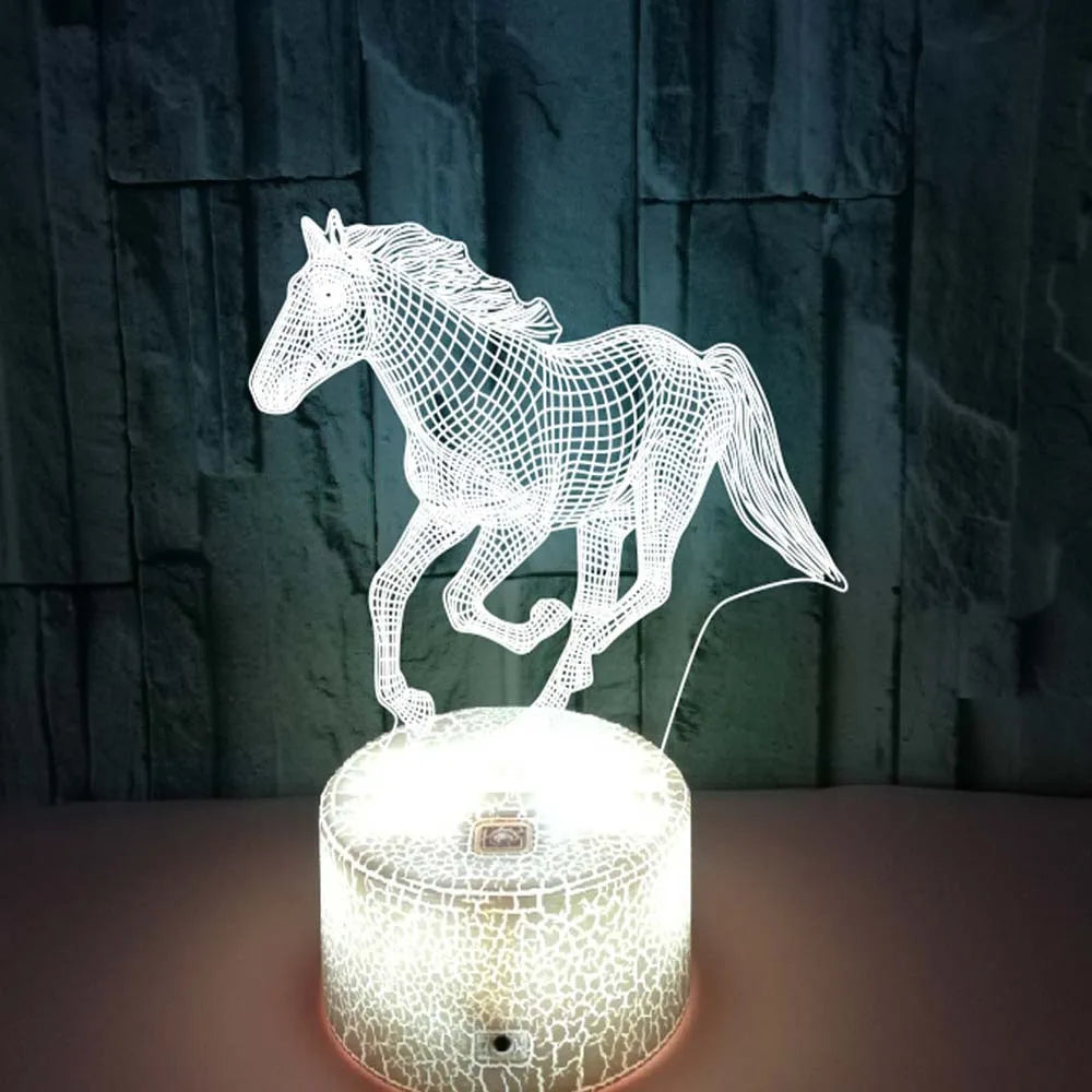 3D LED Horse Lamp – Kleurrijk Nachtlampje voor Kinderen & Paardenliefhebbers