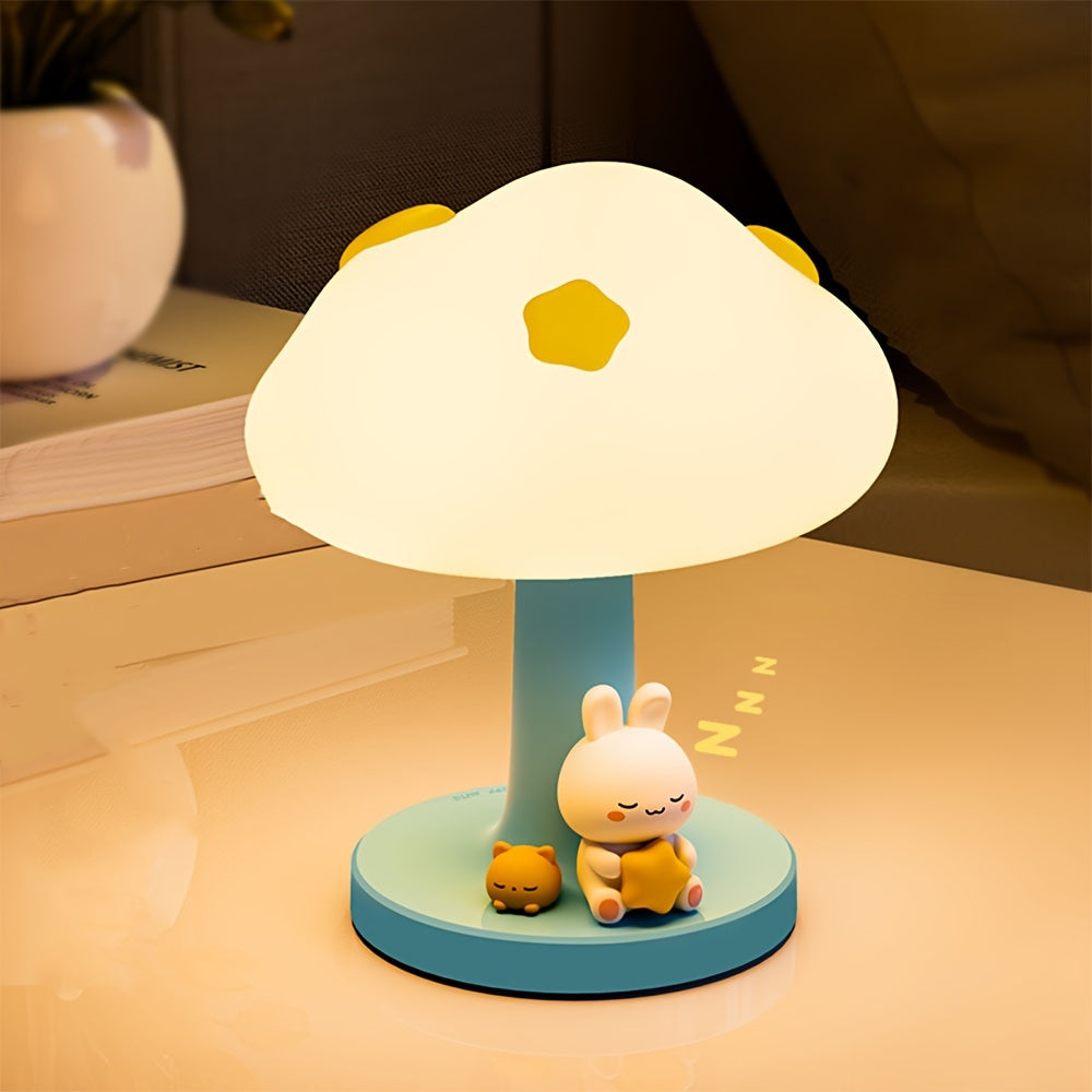 CozyCloud - Lámpara de mesa de silicona recargable por USB con iluminación LED regulable