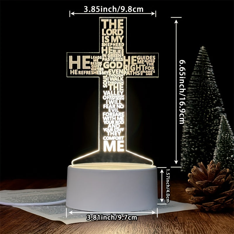 KruisLicht - Lámpara nocturna LED 3D acrílica alimentada por USB