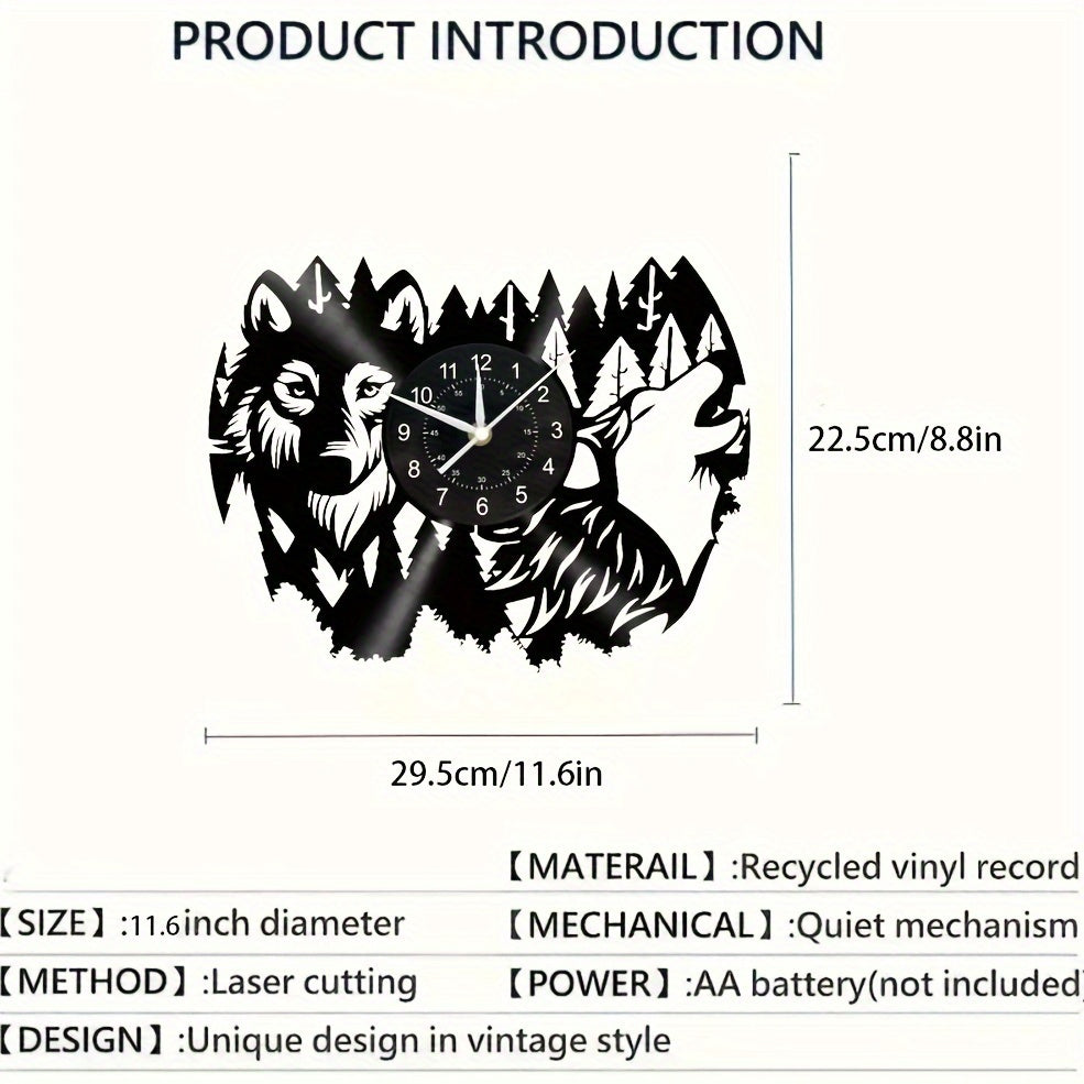 HuskyVinyl - Reloj de pared vintage con efecto óxido y tema Husky