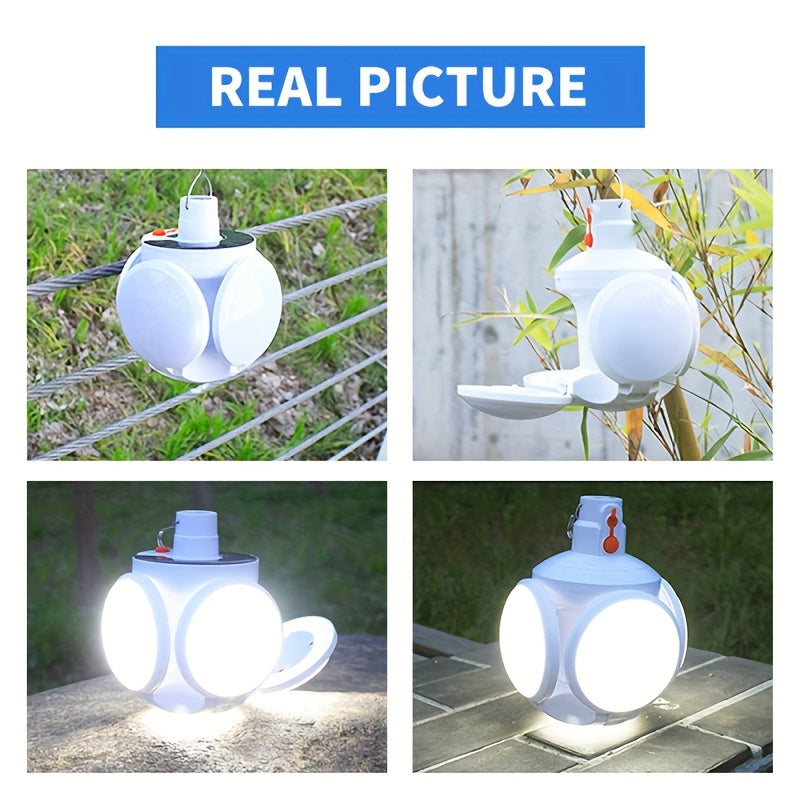 SolarFold - Portable USB Rechargeable LED Camping Lamp, Ideal