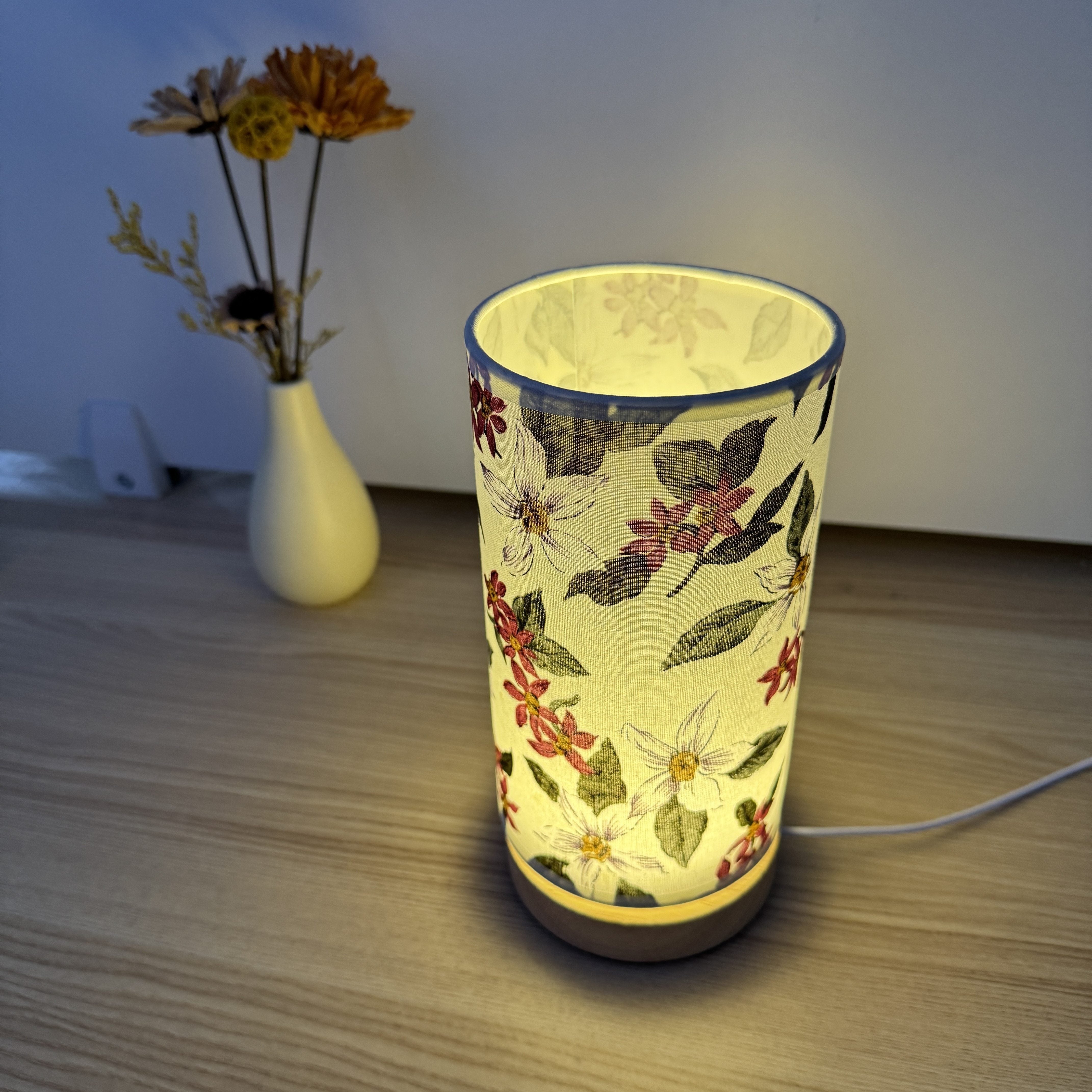 HoutLicht - Lámpara de mesa creativa de madera con LED