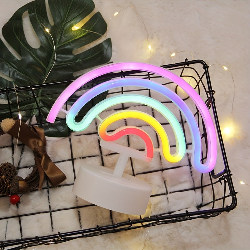 RainbowGlow - Schattig Regenboog Neonlicht met Lampvoet