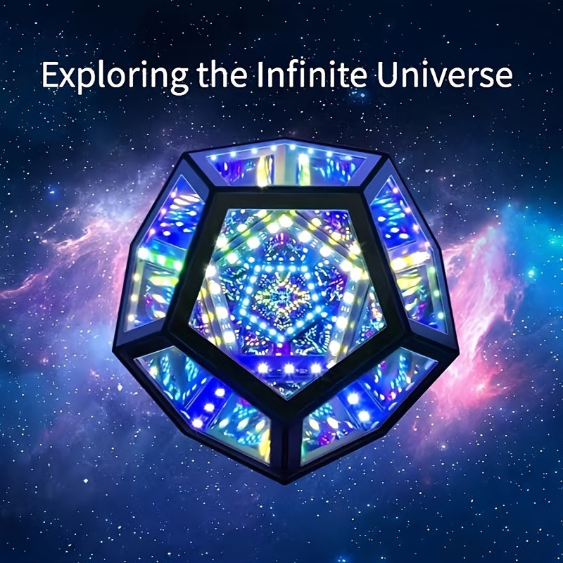 InfinityGlow - Lámpara Dodecaédrica Mágica y Colorida con Espejo Infinito 3D e Iluminación RGB