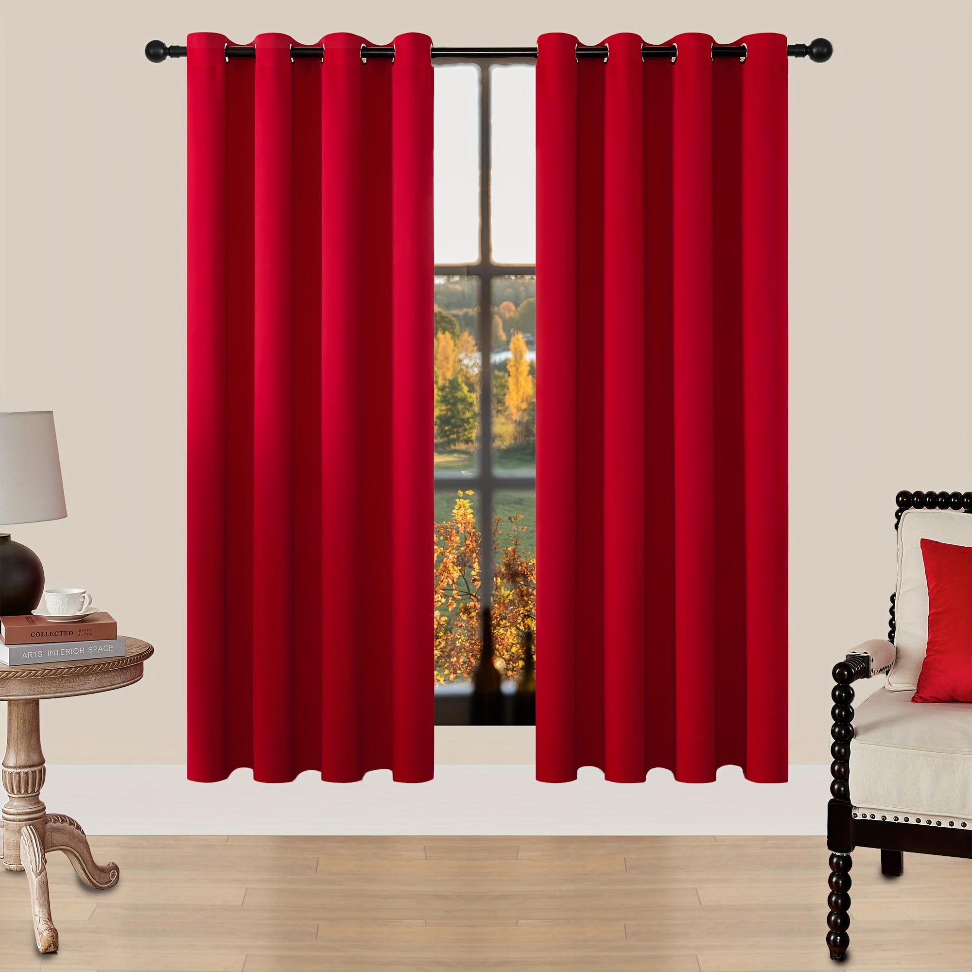 Tende Oscuranti - 2 Pezzi Tende Moderne in Poliestere con Isolamento Termico e Anelli