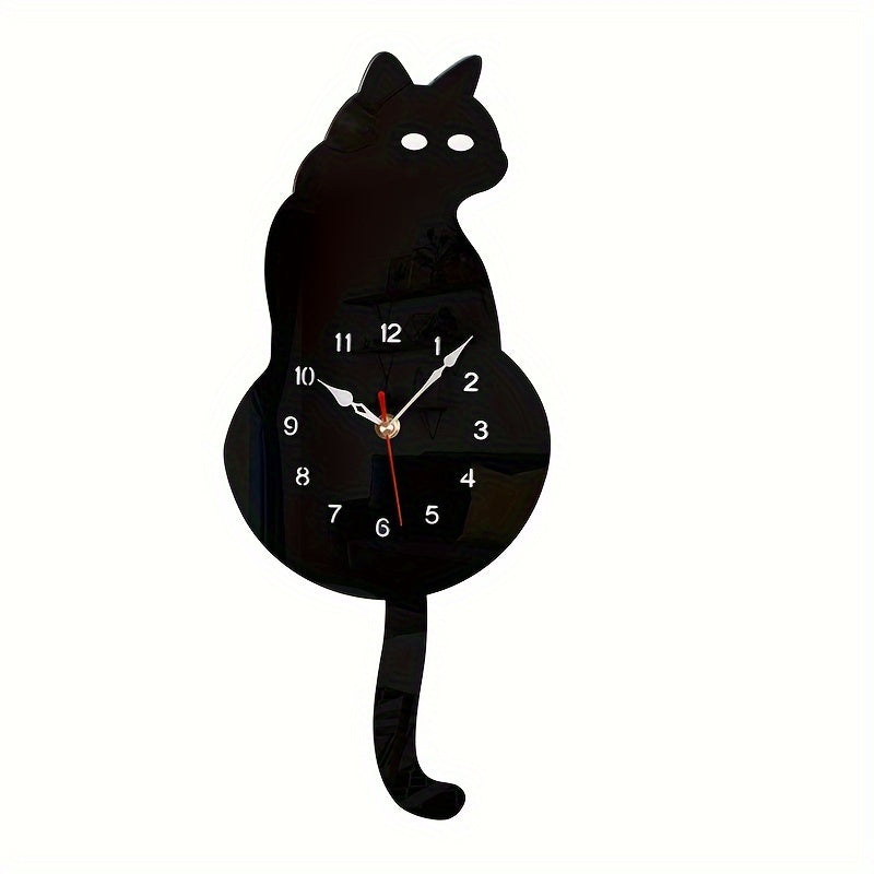 SwingTail - Reloj de Pared para Gato con Cola de Columpio con Mecanismo Silencioso