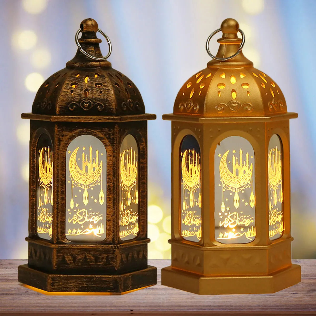 RamadanGlow - LED Ramadan Lantaarn – Vintage Decoratieve Lamp met Warm Licht