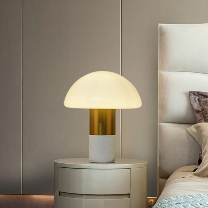 DomeGlow - Modern Table Lamp with Milk Glass Shade