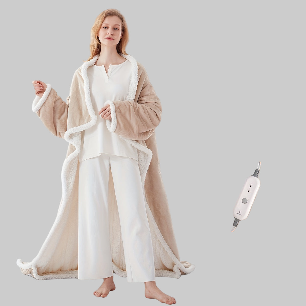 Elektrische Deken Flanel Verwarmd Poncho Warmte Instelbaar