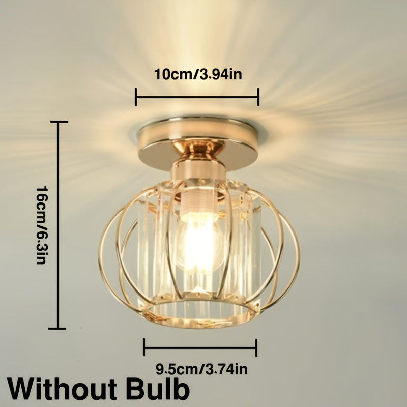 CrystalGlow - Luxe Kristallen Ganglamp, Zwart Goud